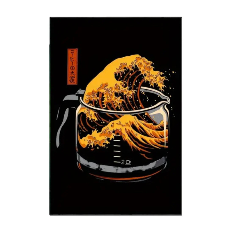 The Great Wave Of Coffee Canvas Poster (40x60cm) - 1 Piece - ملصق